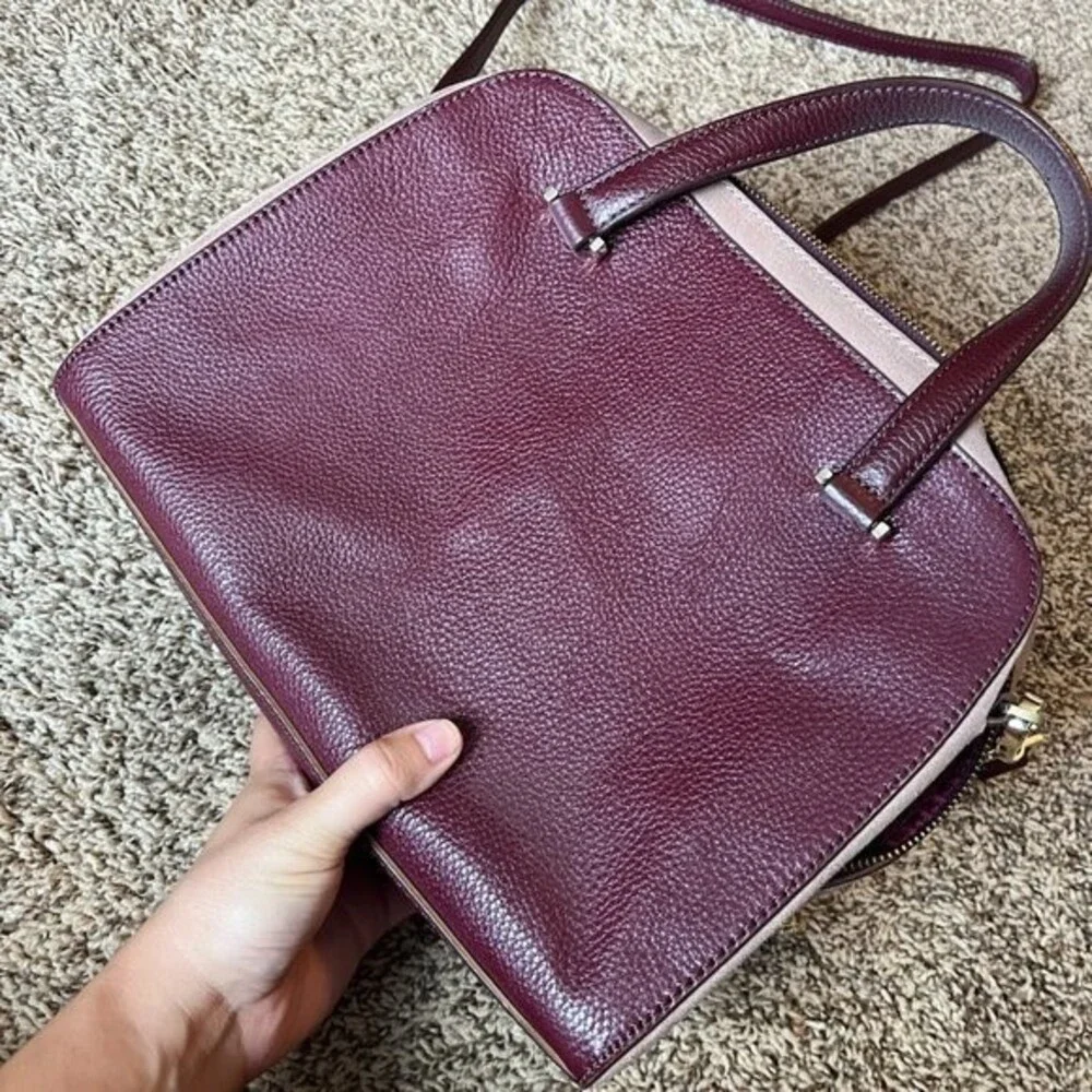 Kate Spade Mini Felix Kay Street Burgundy Pebble Leather Crossbody